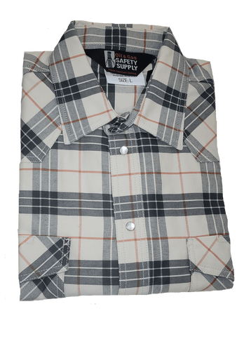 Flame Resistant Western Silver Line Plaid Snap Shirt
