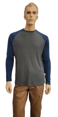 Flame Resistant Inherent Lightweight Baseball Shirt Charcoal/Destin
