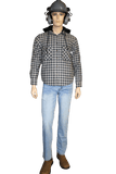 Flame Resistant Blue Plaid Snap Shirt Jacket