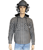 Flame Resistant Blue Plaid Snap Shirt Jacket