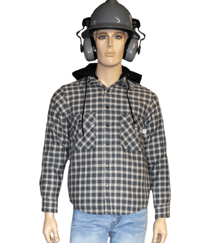 Flame Resistant Blue Plaid Snap Shirt Jacket