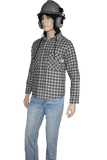 Flame Resistant Blue Plaid Snap Shirt Jacket