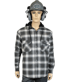 Flame Resistant Charcoal Plaid Snap Shirt Jacket