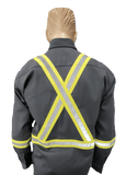 Flame Resistant Reflective Ripstop Button Down Shirt Charcoal