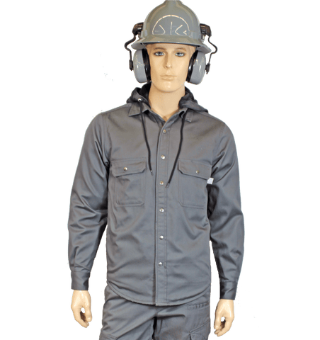 Flame Resistant Charcoal Snap Shirt Jacket