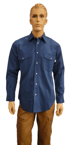 Flame Resistant Ripstop Snap Shirt Destin Blue