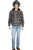 Flame Resistant Espresso Plaid Snap Shirt Jacket