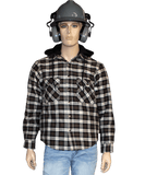 Flame Resistant Espresso Plaid Snap Shirt Jacket