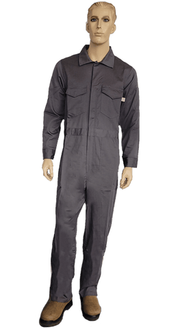 Flame Resistant Coveralls with Leg Zippers Gray