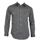 Flame Resistant Western Stonewash Snap Shirt Charcoal