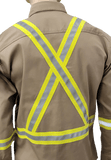 Flame Resistant Reflective Ripstop Button Down Shirt Khaki