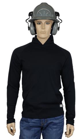 Flame Resistant Hooded Long Sleeve Shirt Navy