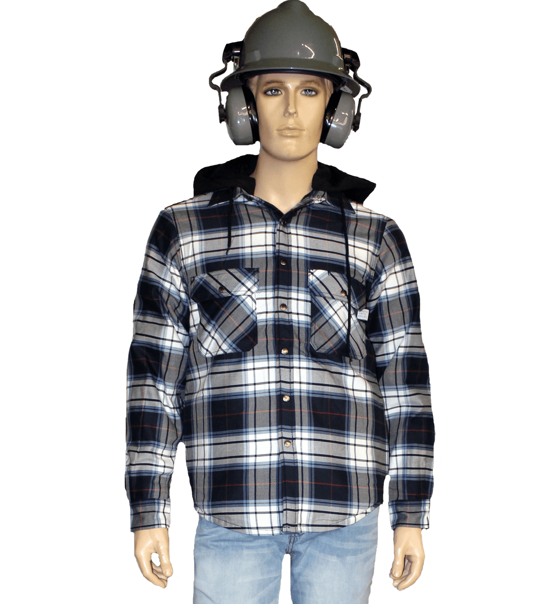 Flame Resistant Navy Plaid Snap Shirt Jacket – Oil and Gas Safety Supply