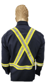 Flame Resistant Reflective Ripstop Button Down Shirt Navy