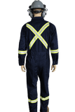 Flame Resistant Reflective Coveralls With Leg Zippers Navy