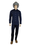 Flame Resistant Western Stonewash Snap Shirt Navy