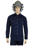 Flame Resistant Western Stonewash Snap Shirt Navy