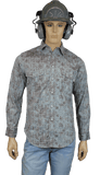 Flame Resistant Western Stonewash Snap Shirt Damask