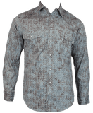 Flame Resistant Western Stonewash Snap Shirt Damask