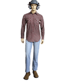 Flame Resistant Red Plaid Snap Shirt Jacket