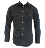 Flame Resistant Western Stonewash Snap Shirt Black