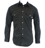 Flame Resistant Western Stonewash Snap Shirt Black