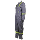 Flame Resistant Reflective Coveralls With Leg Zippers Gray