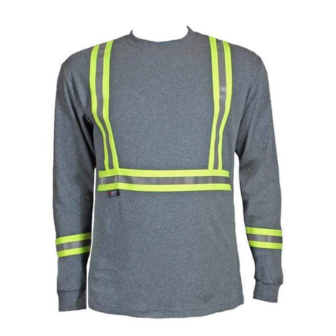 Flame Resistant Reflective Long Sleeve Shirt Gray