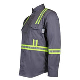 Flame Resistant  Reflective Button Shirt Gray