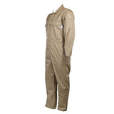 Flame Resistant Coverall Suit With Leg Zippers Khaki