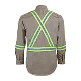 Flame Resistant  Reflective Button Shirt Khaki