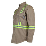 Flame Resistant  Reflective Button Shirt Khaki
