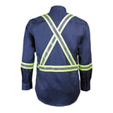 Flame Resistant Reflective Button Shirt Navy