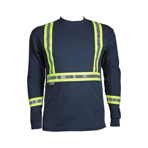 Flame Resistant Reflective Long Sleeve Shirt Navy