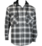 Flame Resistant Charcoal Plaid Snap Shirt Jacket
