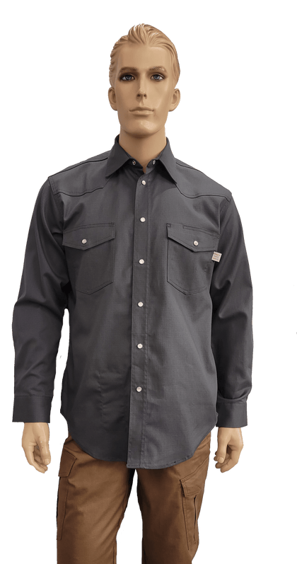 Flame Resistant Ripstop Snap Shirt Charcoal