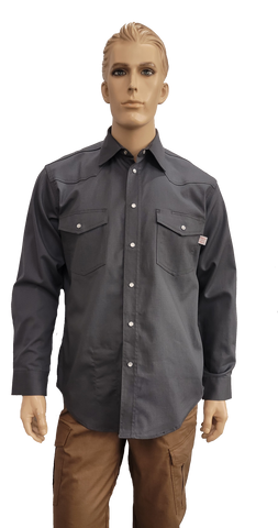 Flame Resistant Ripstop Snap Shirt Charcoal