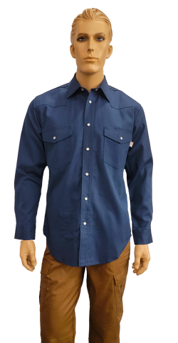 Flame Resistant Ripstop Snap Shirt Destin Blue