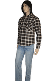 Flame Resistant Espresso Plaid Snap Shirt Jacket