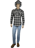 Flame Resistant Western Charcoal Plaid Snap Shirt