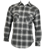 Flame Resistant Western Charcoal Plaid Snap Shirt