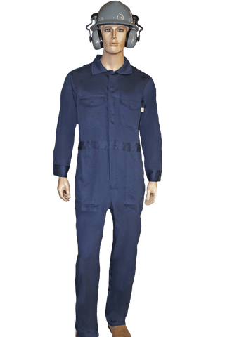 Flame Resistant Coverall Suit With Leg Zippers Navy