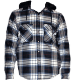 Flame Resistant Navy Plaid Snap Shirt Jacket