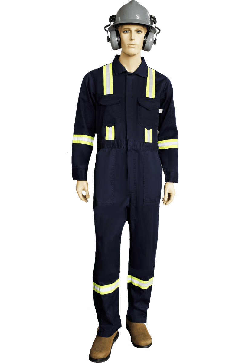 PRODUCTS: Flame-Resistant Cotton Coverall, Navy with FR Reflective Tape