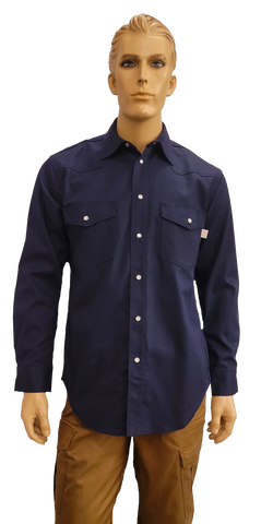 Flame Resistant Ripstop Snap Shirt Navy