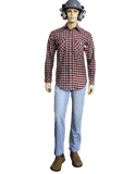 Flame Resistant Western Red Plaid Snap Shirt
