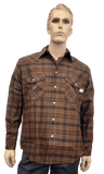 Flame Resistant Western Pecan Plaid Snap Shirt