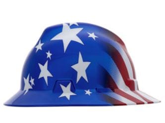 HARD HAT MSA V-GARD STARS/STRIPE