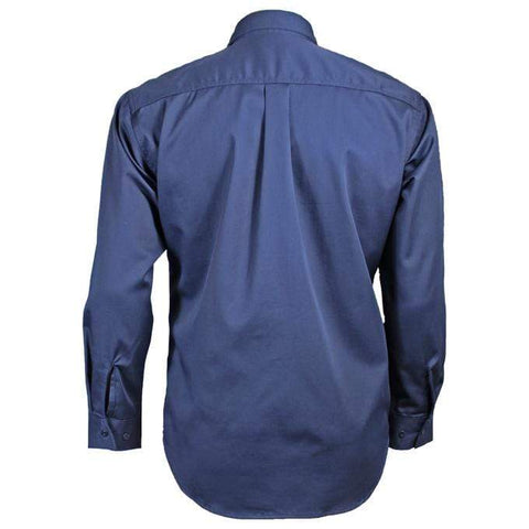 Flame Resistant Button Down Shirt Navy – Oil and Gas Safety Supply